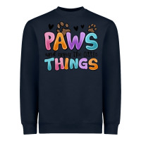 Navy paws and enjoy the little things Heavyweight Sweatshirt - MaliasSmallBusiness
