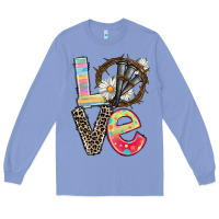 Colony Blue Love crown of thorns Easter Day Long Sleeve Tee - CowGirlArtShop