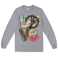 Heather Grey Love crown of thorns Easter Day Long Sleeve Tee - CowGirlArtShop