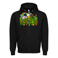 Black st patricks nurse Zipper Hoodie - AdoDesignShop