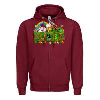 Burgundy st patricks nurse Zipper Hoodie - AdoDesignShop