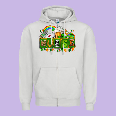 St Patricks Nurse Zipper Hoodie Designed By Adodesignshop