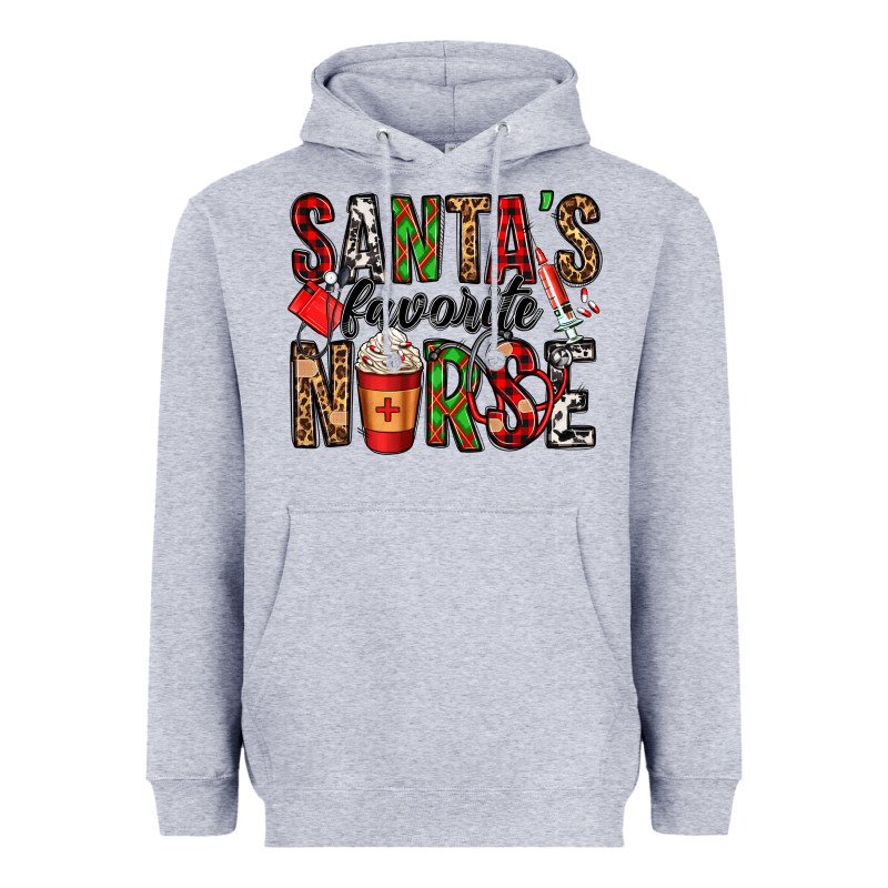 Santa's Favorite Nurse Heavyweight Hoodie by Jasminsmagicworld | Teevron