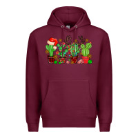 Burgundy christmas cactus Premium Hoodie - MaliasSmallBusiness
