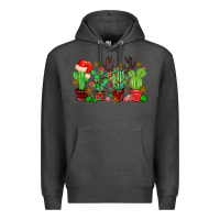 Charcoal Heather christmas cactus Premium Hoodie - MaliasSmallBusiness