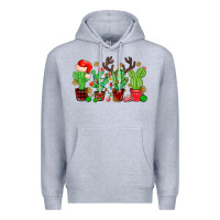 Heather Grey christmas cactus Premium Hoodie - MaliasSmallBusiness