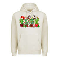 Oatmeal Heather christmas cactus Premium Hoodie - MaliasSmallBusiness