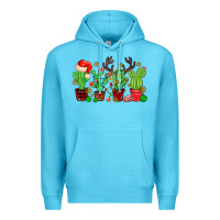 Ocean Blue christmas cactus Premium Hoodie - MaliasSmallBusiness