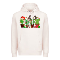 Pale Pink christmas cactus Premium Hoodie - MaliasSmallBusiness