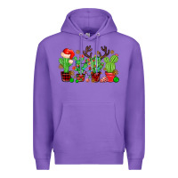 Purple christmas cactus Premium Hoodie - MaliasSmallBusiness