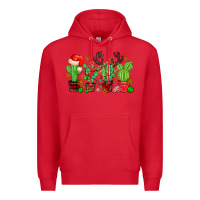 Red christmas cactus Premium Hoodie - MaliasSmallBusiness
