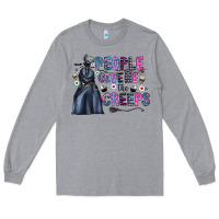 Heather Grey people give me the creeps Long Sleeve Tee - CowhideDigitalArt