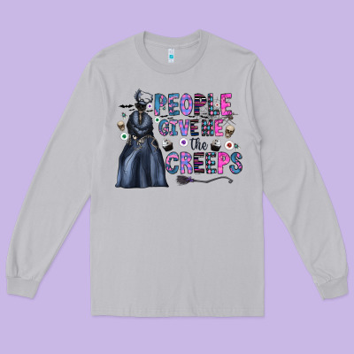People Give Me The Creeps Long Sleeve Tee Designed By Cowhidedigitalart