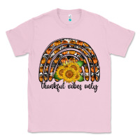 Bubblegum Pink Thankful Vibes Only Classic Tee - CowhideDigitalArt