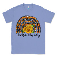Colony Blue Thankful Vibes Only Classic Tee - CowhideDigitalArt