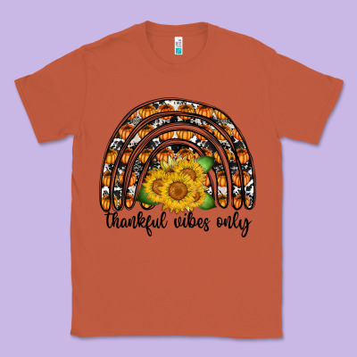 Thankful Vibes Only Classic Tee Designed By Cowhidedigitalart