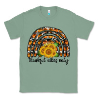 Sage Thankful Vibes Only Classic Tee - CowhideDigitalArt
