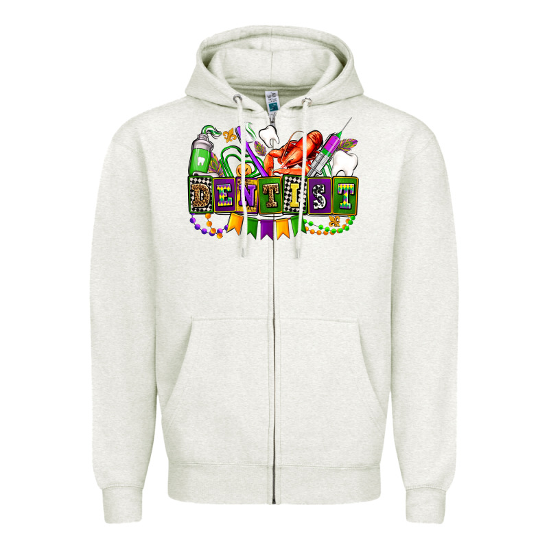 Mardi Gras Dentist Zipper Hoodie by AdoDesignShop | Teevron