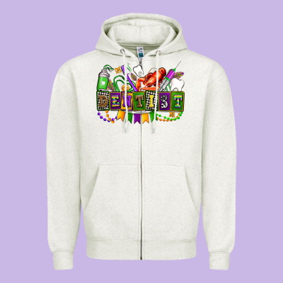 Mardi Gras Dentist Zipper Hoodie Designed By Adodesignshop
