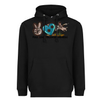 Black peace love triceratops horridus Heavyweight Hoodie - LillyAllenDesigns