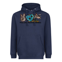 Navy peace love triceratops horridus Heavyweight Hoodie - LillyAllenDesigns