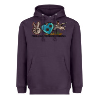 Plum peace love triceratops horridus Heavyweight Hoodie - LillyAllenDesigns