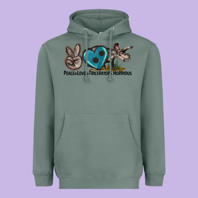 Peace Love Triceratops Horridus Heavyweight Hoodie Designed By Lillyallendesigns