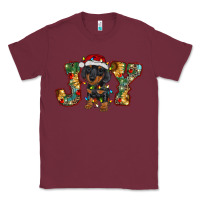 Burgundy dachshund puppy christmas joy Classic Tee - BarkalooDesign