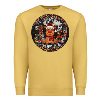 Antique Gold joy reindeer christmas ornament Premium Sweatshirt - Jasminsmagicworld