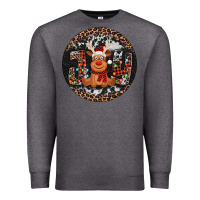 Charcoal Heather joy reindeer christmas ornament Premium Sweatshirt - Jasminsmagicworld