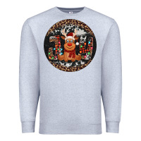 Heather Grey joy reindeer christmas ornament Premium Sweatshirt - Jasminsmagicworld