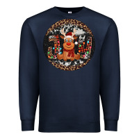 Navy joy reindeer christmas ornament Premium Sweatshirt - Jasminsmagicworld