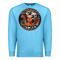Ocean Blue joy reindeer christmas ornament Premium Sweatshirt - Jasminsmagicworld