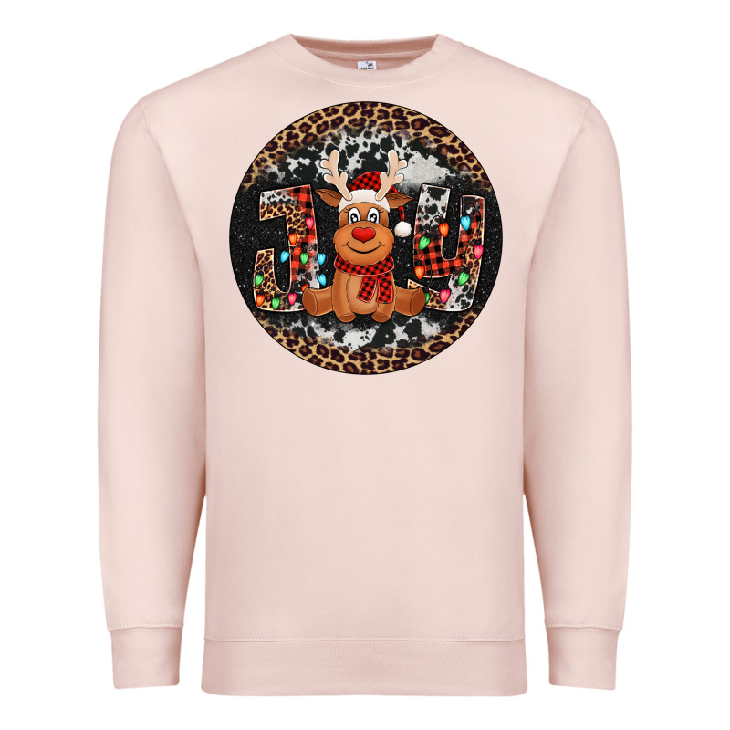 Joy Reindeer Christmas Ornament Premium Sweatshirt by Jasminsmagicworld | Teevron