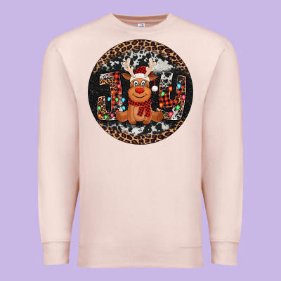 Joy Reindeer Christmas Ornament Premium Sweatshirt Designed By Jasminsmagicworld