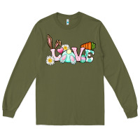 Army Green Love Easter bunny Easter Day Long Sleeve Tee - CowGirlArtShop