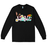 Black Love Easter bunny Easter Day Long Sleeve Tee - CowGirlArtShop