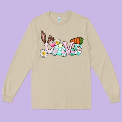 Love Easter Bunny Easter Day Long Sleeve Tee Designed By Cowgirlartshop