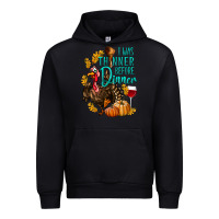 Black I Was Thinner Before Dinner Turkey Thanksgiving Urban Hoodie - LillyAllenDesigns