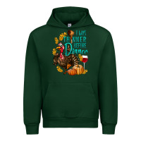 Forest Green I Was Thinner Before Dinner Turkey Thanksgiving Urban Hoodie - LillyAllenDesigns