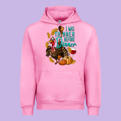 I Was Thinner Before Dinner Turkey Thanksgiving Urban Hoodie Designed By Lillyallendesigns