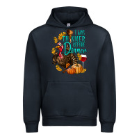 Navy I Was Thinner Before Dinner Turkey Thanksgiving Urban Hoodie - LillyAllenDesigns