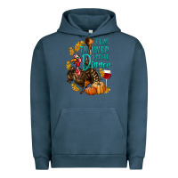 Pigment Midnight Navy I Was Thinner Before Dinner Turkey Thanksgiving Urban Hoodie - LillyAllenDesigns
