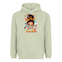 Matcha art teacher messy bun Heavyweight Hoodie - NancyCooperArtShop