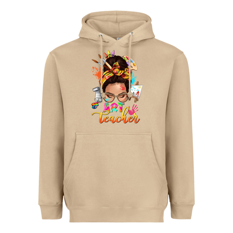 Art Teacher Messy Bun Heavyweight Hoodie by NancyCooperArtShop | Teevron