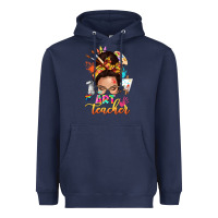 Navy art teacher messy bun Heavyweight Hoodie - NancyCooperArtShop