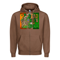 Chestnut irish flag with shamrocks  dead inside but lucky Zipper Hoodie - AdoDesignShop