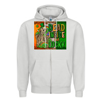 Dove Grey irish flag with shamrocks  dead inside but lucky Zipper Hoodie - AdoDesignShop