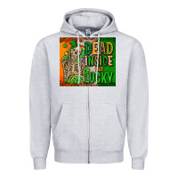 Heather Grey irish flag with shamrocks  dead inside but lucky Zipper Hoodie - AdoDesignShop