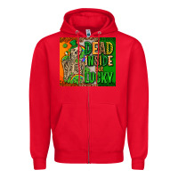 Red irish flag with shamrocks  dead inside but lucky Zipper Hoodie - AdoDesignShop